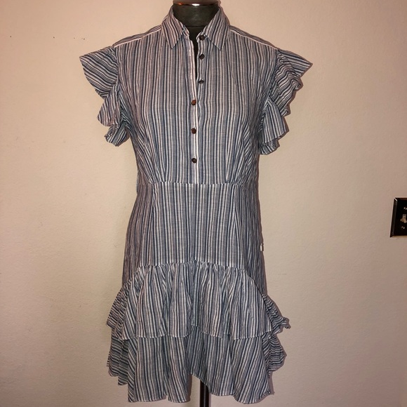 Rebecca Taylor Dresses & Skirts - Rebecca Taylor Striped Tiered Ruffle Mini Dress